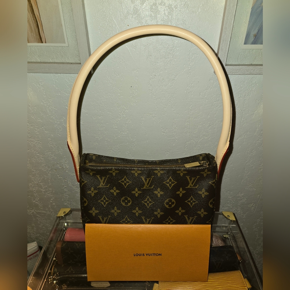 Louis Vuitton Monogram Canvas Shoulder Bag with Vachetta Handles